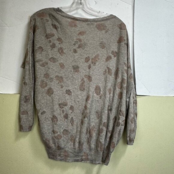 Aritzia Wilfred Balzac Leopard Cashmere Silk Cotton Sweater Lightweight Knit M - Picture 3 of 15